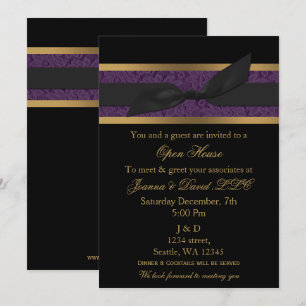 Elegant Gold violet Corporate party Invitation