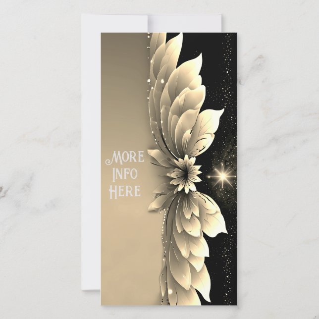 Elegant Gold Wedding Einladungen (Rückseite)