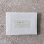 Elegant Gold Wedding Guest Address Labels<br><div class="desc">Diese eleganten goldenen Hochzeitsgast-Adressetiketten sind perfekt für eine einfache Hochzeit. Das neutrale Design zeichnet sich durch minimalistische Aufkleber aus, die mit romantischen und skurrilen Imitaten mit Goldfolien-Typografie dekoriert sind. Passen Sie jedes Label mit dem Namen und der Adresse Ihrer Gäste an. 21 Aufkleber pro Bogen. Fügen Sie jedes Blatt, das...</div>