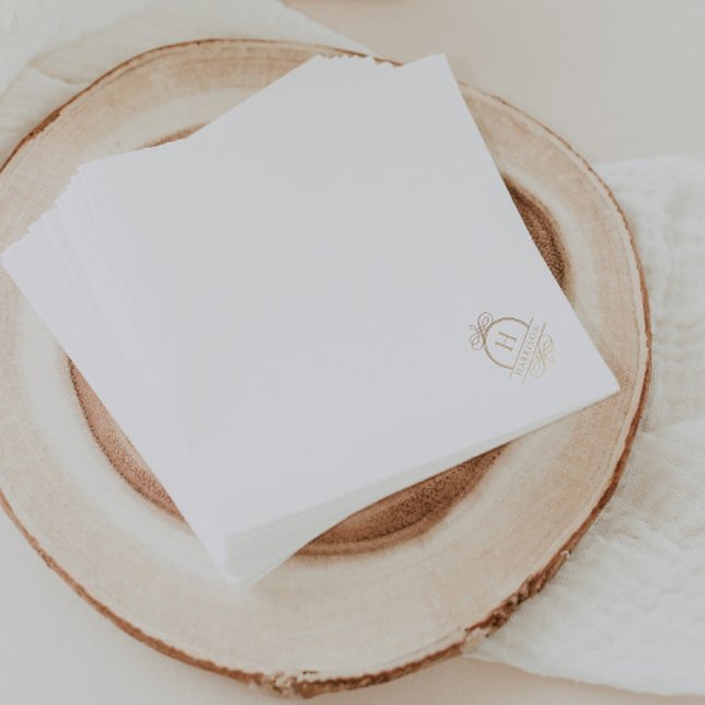 Elegant Gold Wedding Monogram Serviette (Von Creator hochgeladen)