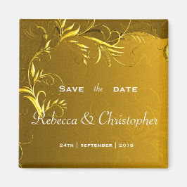 Elegant Gold Wedding Save the Date Magnet