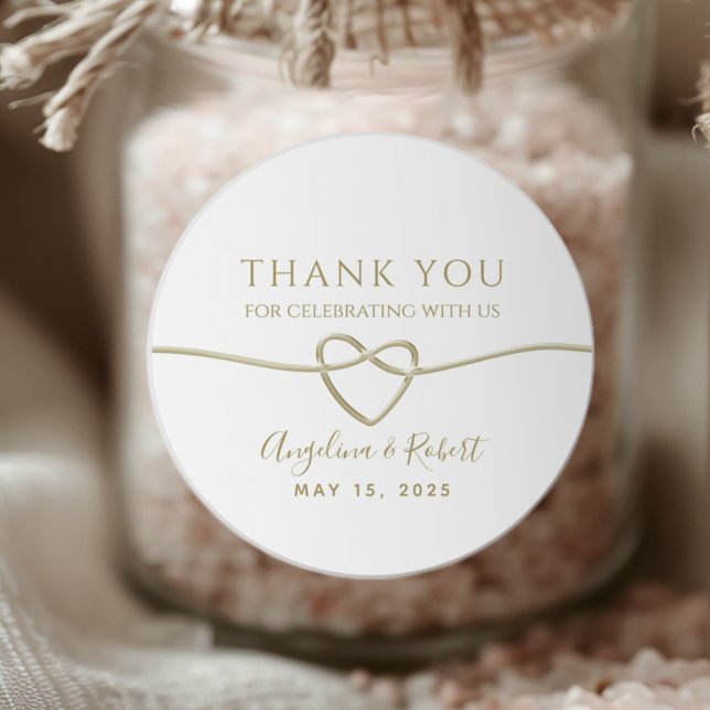 Elegant Gold Wedding Vielen Dank für Ihr Interesse Runder Aufkleber (Von Creator hochgeladen)