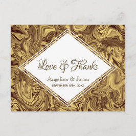 Elegant Gold Wedding Vielen Dank Postkarte