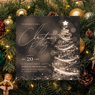 ELEGANT Gold Weihnachten Weihnachtsbaum Party  Einladung