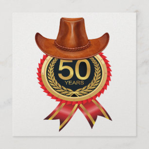 Elegant Gold Western Fifty Invitation