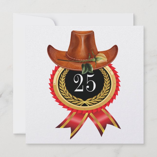 Elégant Gold Western Invitation (Devant)