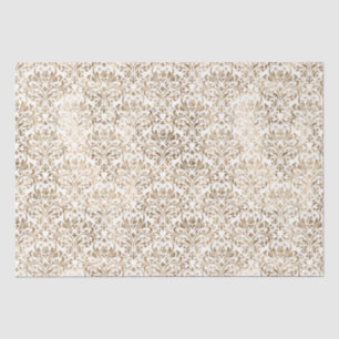 Elegant Gold White Chic Damask Seidenpapier