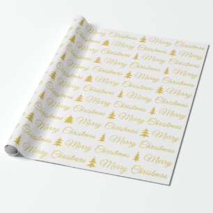 Elegant Gold White Frohe Weihnachtsangebot Geschenkpapier