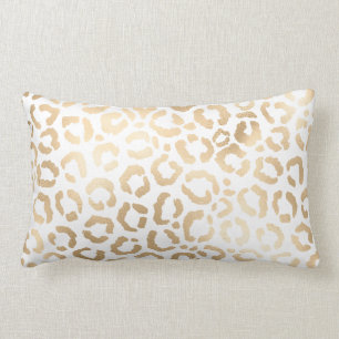 Elegant Gold White Leopard Cheetah Animal Print Lendenkissen
