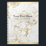 Elegant Gold/White Marble, Gold Bars, Name & Title Notizblock<br><div class="desc">Personalize your name and title in black text on this elegant design of gold and white marble with a gold bar on top and bottom of cover. Click “Customize” to change colors and type styles.</div>