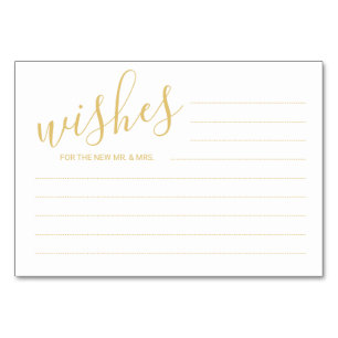 Elégant Gold&White Mariage Conseils&Wish Cartes