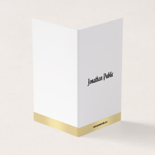 Elegant Gold White Minimalistisch Calligraphy Scri Visitenkarten