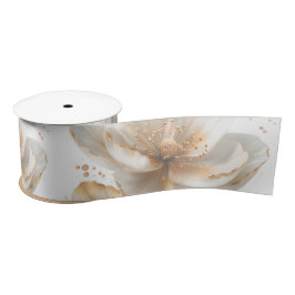 Elegant Gold & White Poppy Wedding  Satinband