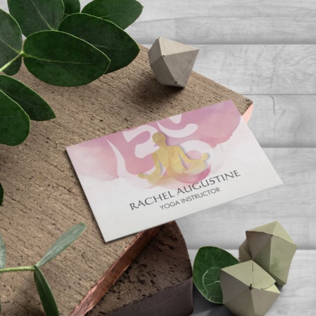Elegant Gold Yoga Meditation Instructor Om Symbol Visitenkarte (Von Creator hochgeladen)