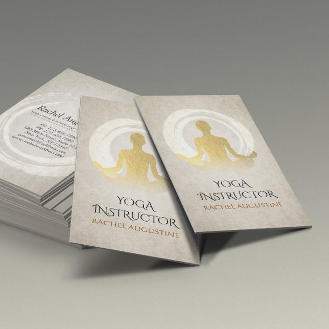 Elegant Gold Yoga Meditation Instructor ZEN Symbol Visitenkarte (Von Creator hochgeladen)