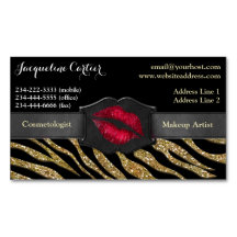 Elegant Gold Zebra Glitzer Kiss Kosmetologe