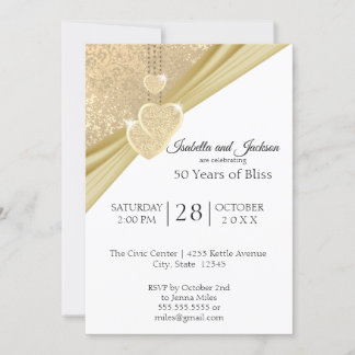 Elegant Golden 50 Jahre alt Einladung