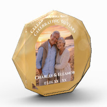 Elegant Golden 50th Anniversary Arch Photo Gift