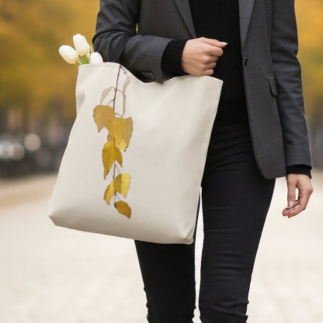 Elegant Golden Birch Leaves Christmas Gift Tasche (Von Creator hochgeladen)