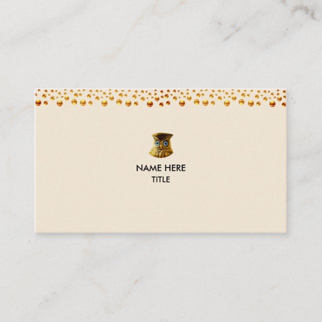 Elegant Golden Confetti auf Beige Visitenkarte (Vorderseite)
