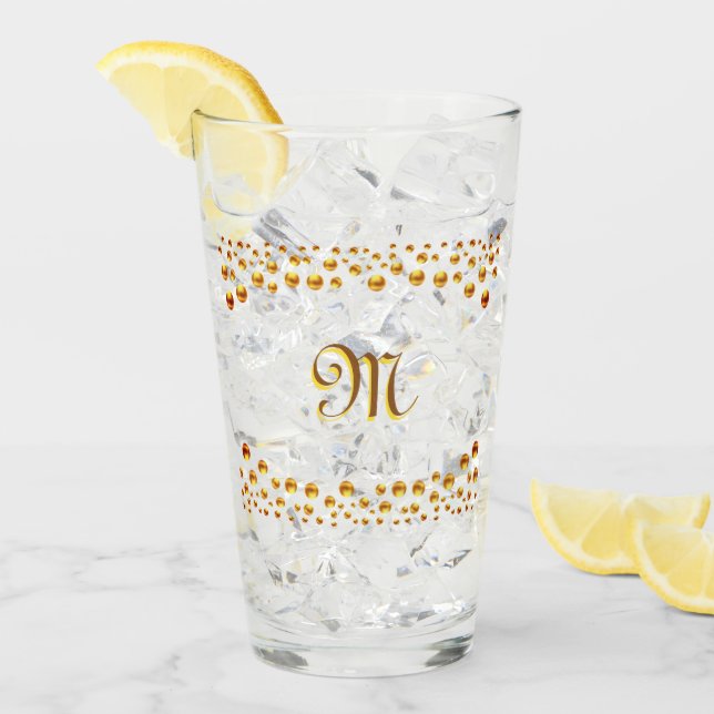 Elegant Golden Confetti Glas (Vorderseite Ice)