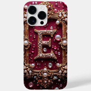Elegant Golden E Letter Monogram Case-Mate iPhone 14 Pro Max Hülle