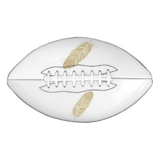 Elegant Golden Feather Illustration - Aesthetic Pi Football