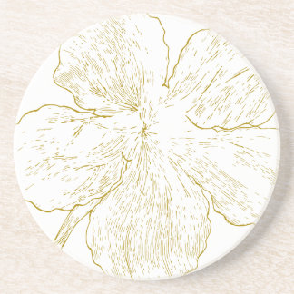 Elegant Golden Floral Abstract Line Art Getränkeuntersetzer