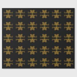 Elegant Golden Floral Ornament Baroque Style Geschenkpapier