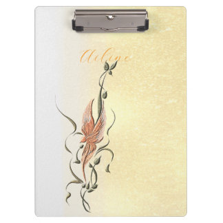 Elegant Golden Floral Vine clipboard Klemmbrett