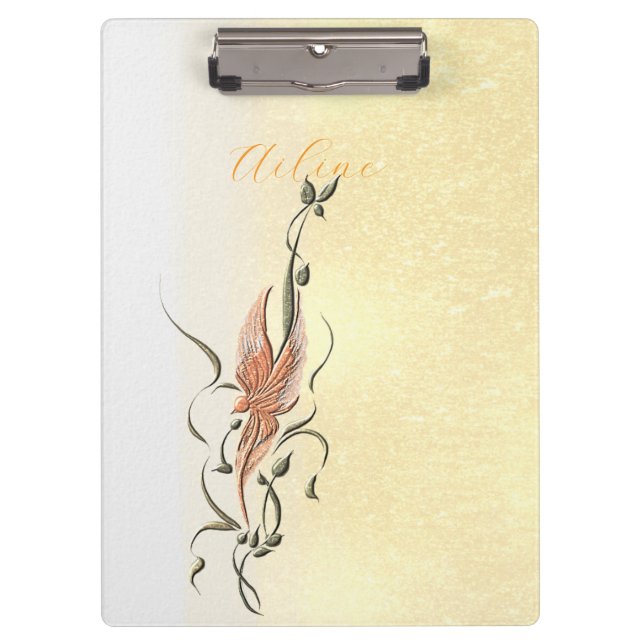 Elegant Golden Floral Vine clipboard  Klemmbrett (Vorderseite)