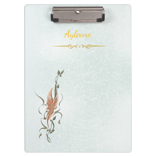 Elegant Golden Floral Vine clipboard Klemmbrett