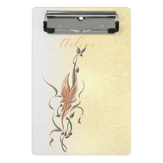 Elegant Golden Floral Vine mini clipboard Mini Klemmbrett