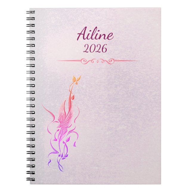 Elegant Golden Floral Vine spiral notebook  Notizblock (Vorderseite)