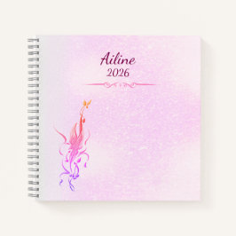 Elegant Golden Floral Vine spiral notebook  Notizbuch