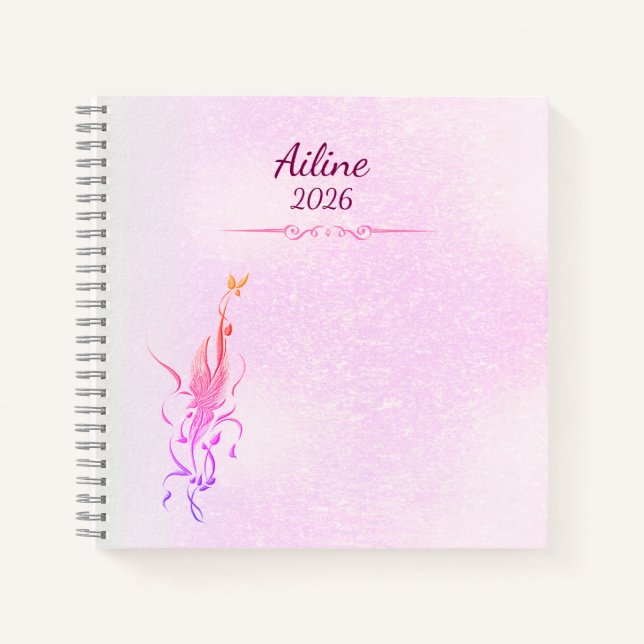 Elegant Golden Floral Vine spiral notebook  Notizbuch (Vorderseite)