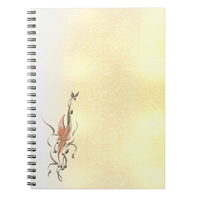 Elegant Golden Floral Vine Spiral Photo Notebook Notizblock (Vorderseite)