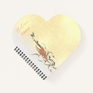 Elegant Golden Floral Vine Spiral Photo Notebook Notizbuch
