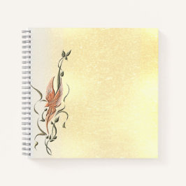 Elegant Golden Floral Vine Spiral Photo Notebook Notizbuch