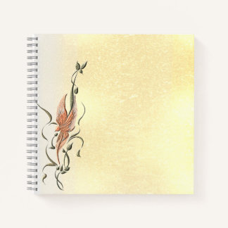 Elegant Golden Floral Vine Spiral Photo Notebook Notizbuch