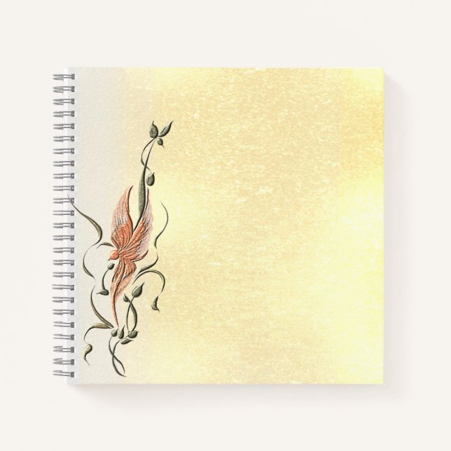 Elegant Golden Floral Vine Spiral Photo Notebook Notizbuch (Vorderseite)