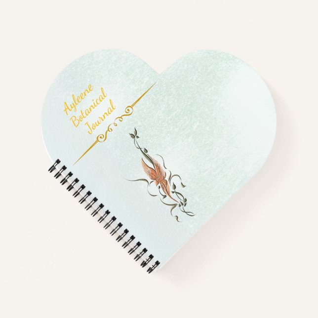 Elegant Golden Floral Vine Spiral Photo Notebook Notizbuch (Vorderseite)