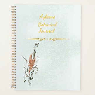 Elegant Golden Floral Vine Spiral Photo Notebook Planer