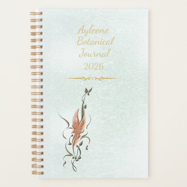 Elegant Golden Floral Vine Spiral planner Planer (Vorderseite)