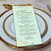 Elegant Golden Frills on Mint Green Wedding