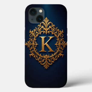 Elegant Golden K Letter Monogram Case-Mate iPhone Hülle