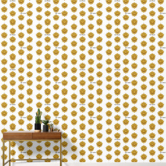 Elegant Golden Lotus Bloom Pattern Peel and Stick  Tapete