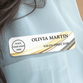 Elegant Golden Road Magnetic Name Badge Namensschild