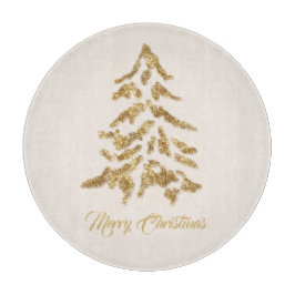Elegant Golden Tree Frohe Weihnachten Schneidebrett