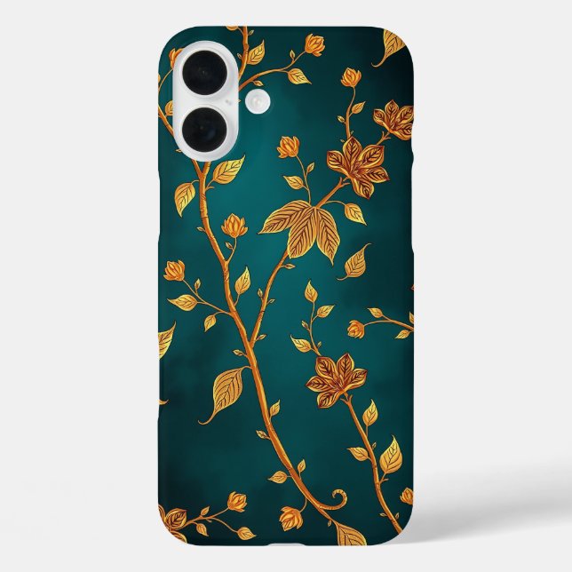 Elegant Golden Vines iPhone 16 Plus Hülle (Rückseite)